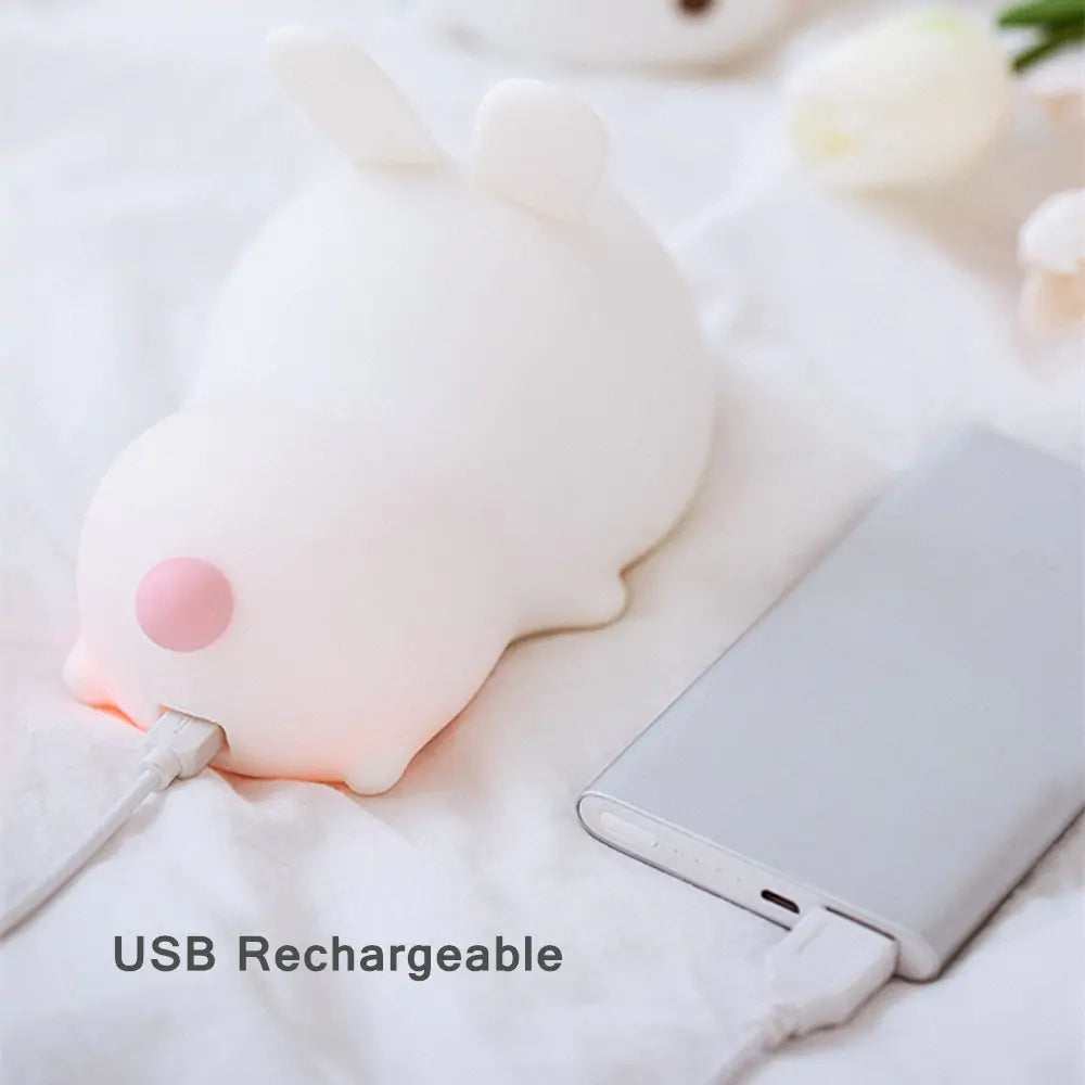 Big Face Rabbit LED Night Lamp
