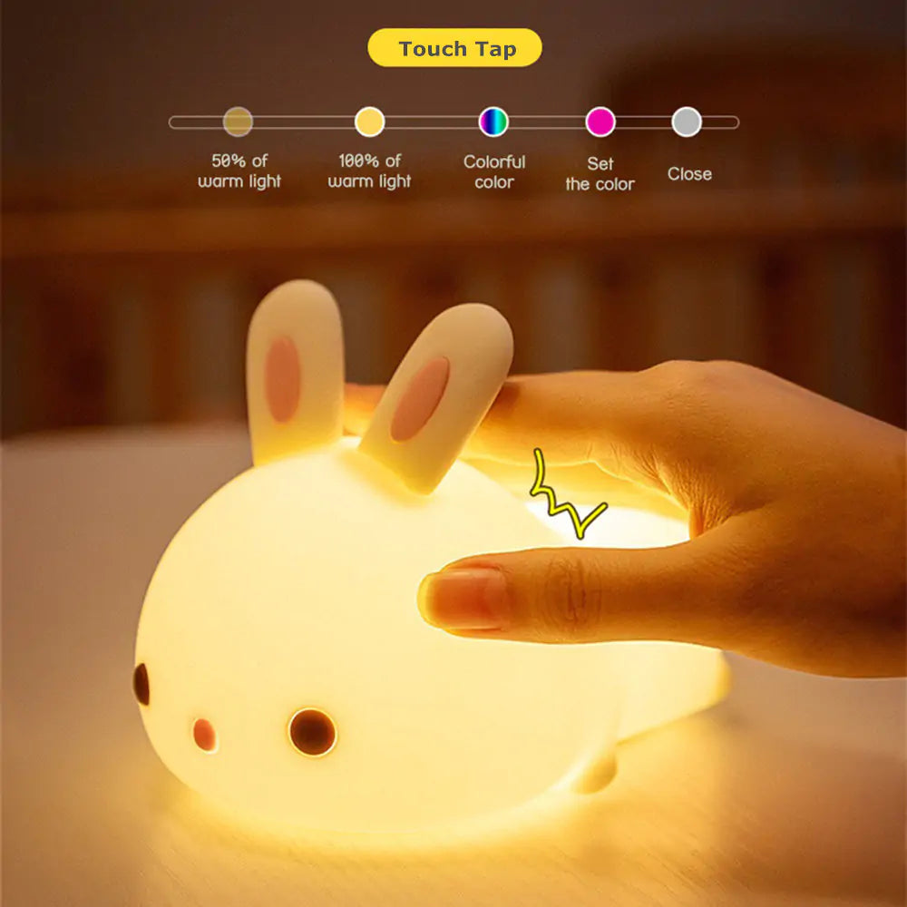 Big Face Rabbit LED Night Lamp
