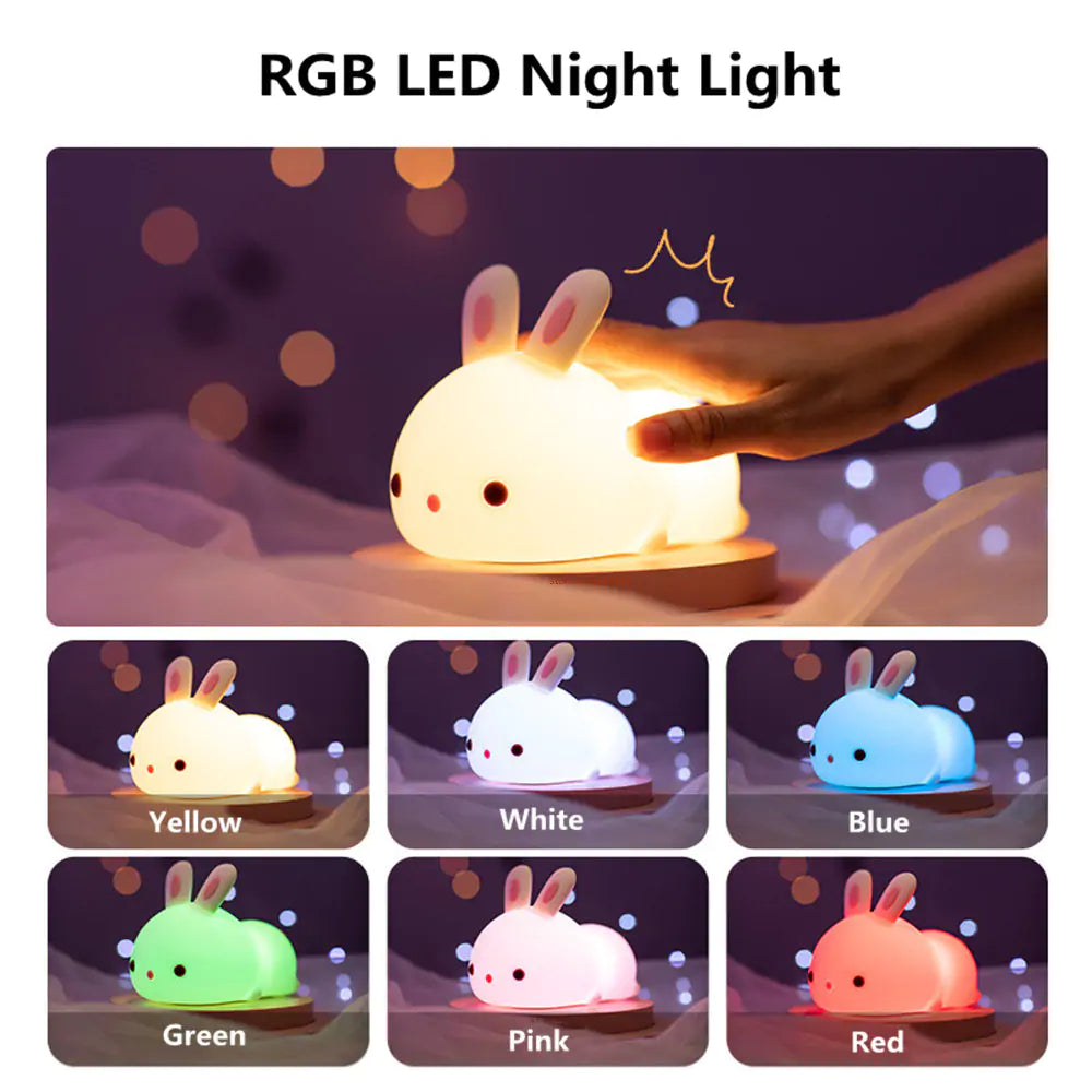 Big Face Rabbit LED Night Lamp