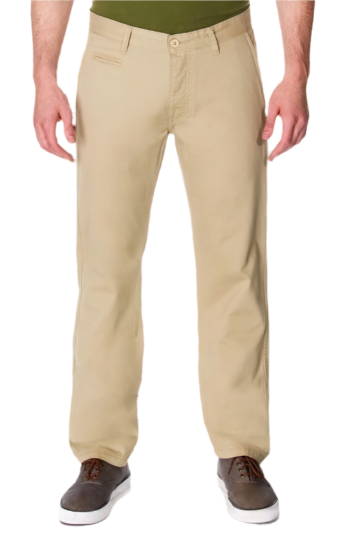 Men's Khaki Chino Flat Front Pant