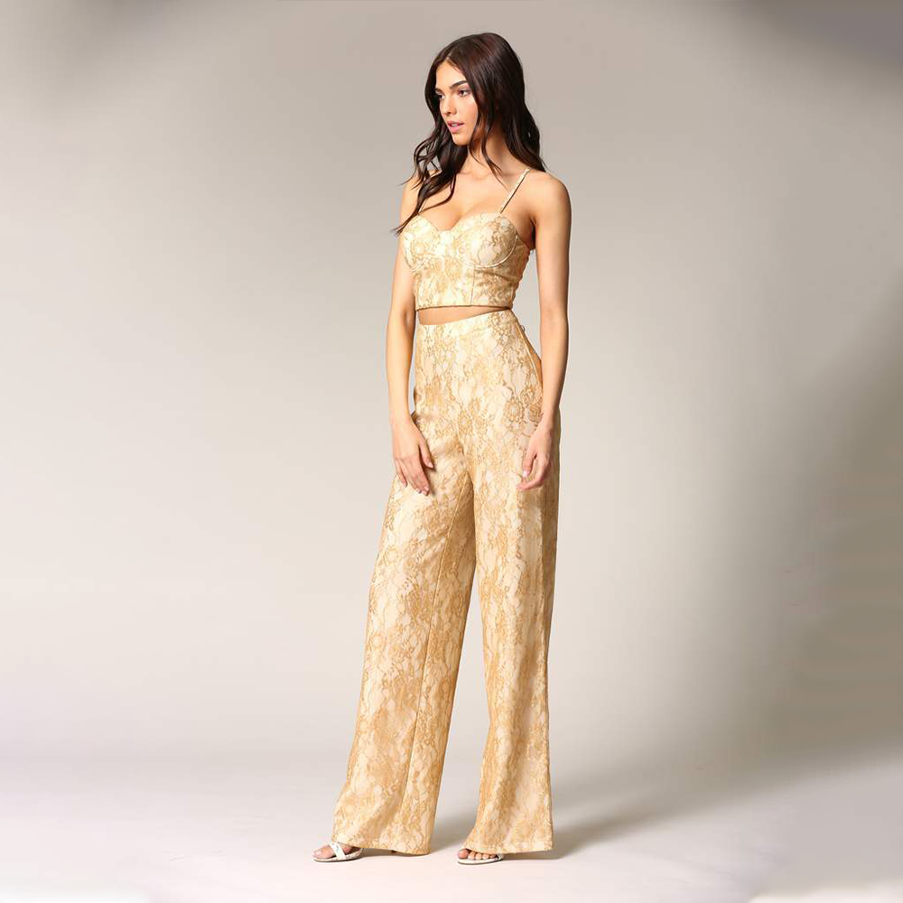 Two-piece Gold Lace Set