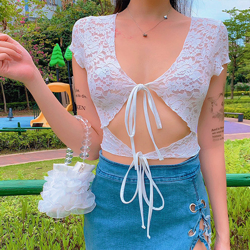 Women's Summer Short Sleeve T-Shirt Crop Top