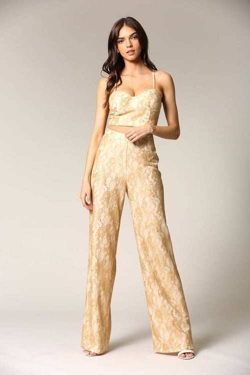 Two-piece Gold Lace Set