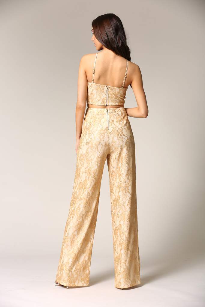 Two-piece Gold Lace Set