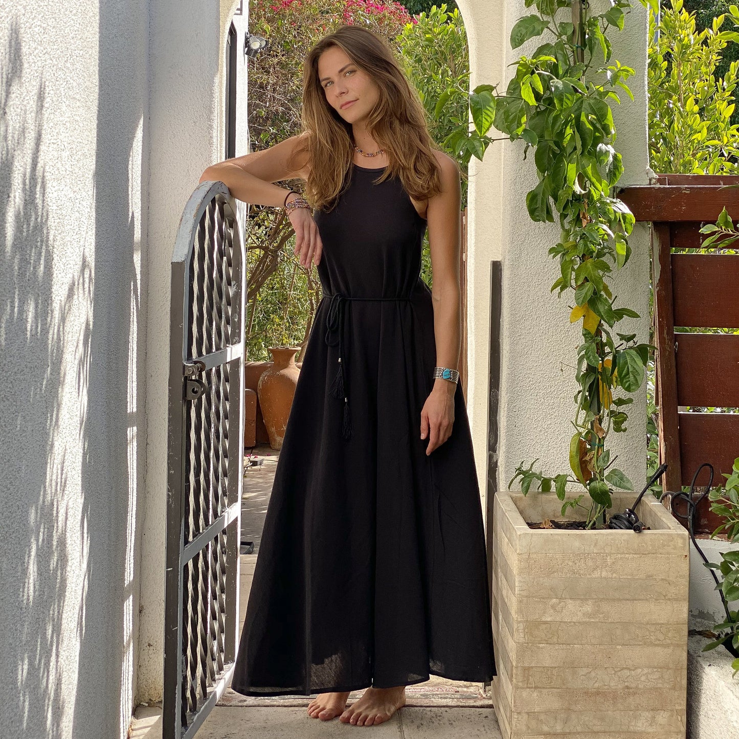 Cotton Silk Long Maxi Dress