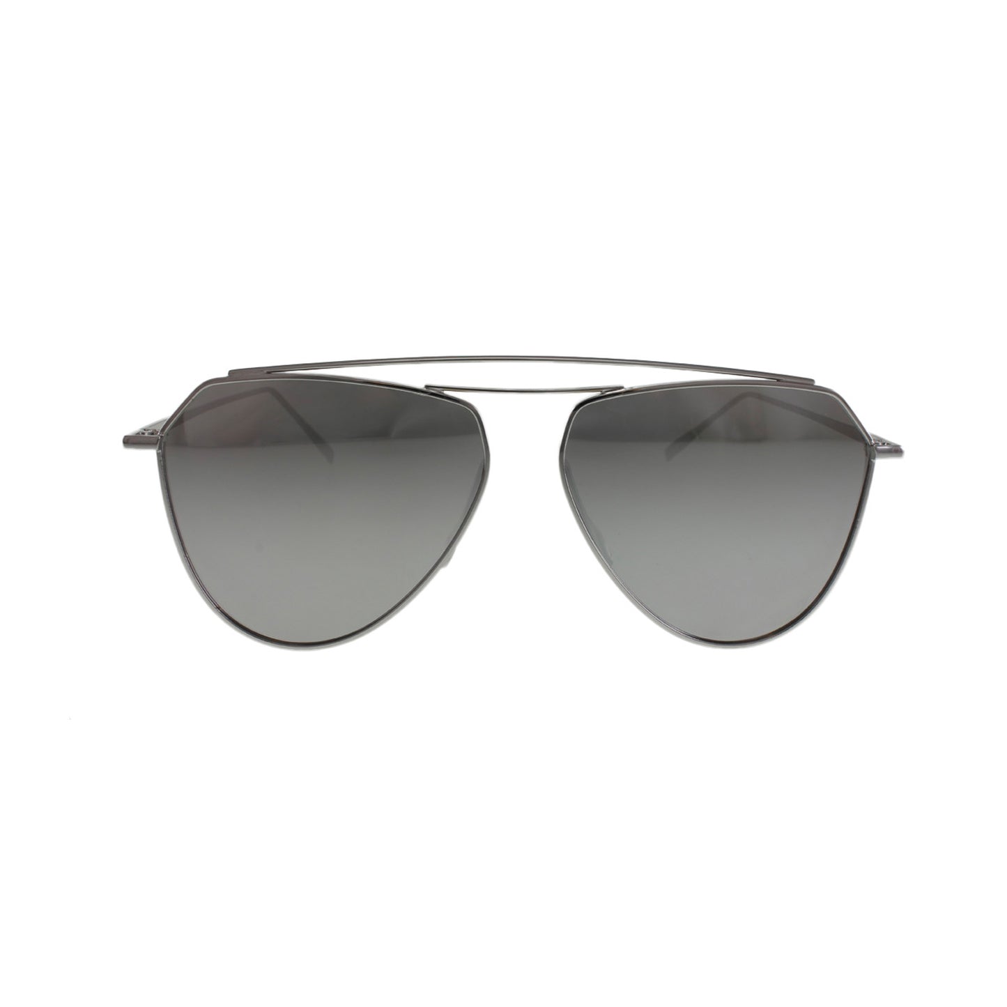 Flat Lens Aviator Sunglasses in Silver