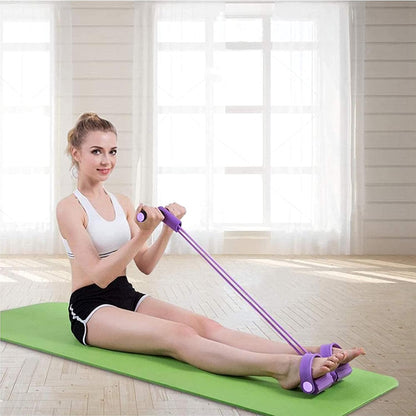 Portable Fitness Resistance Band with Pedal