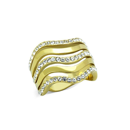 Women's Stainless Steel Synthetic Crystal Rings