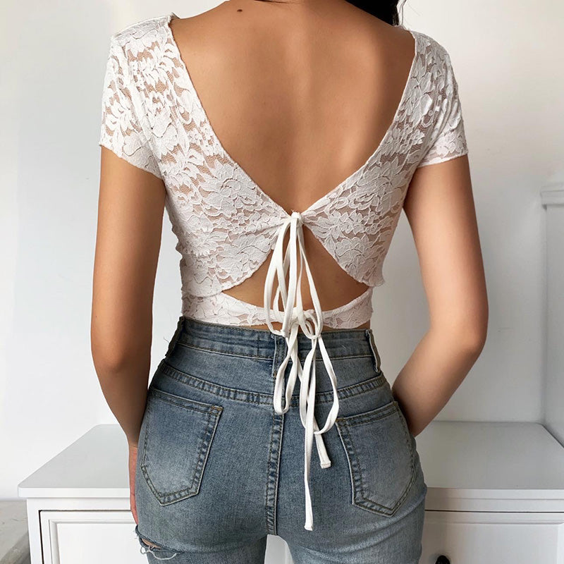 Women's Summer Short Sleeve T-Shirt Crop Top