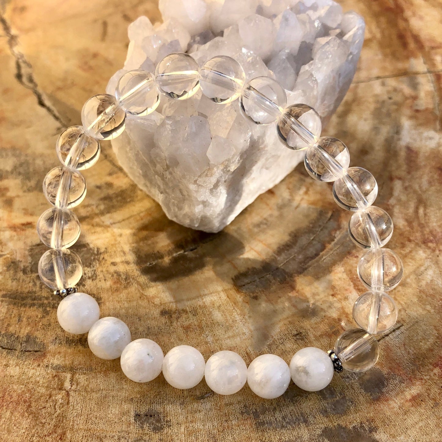 Rainbow Moonstone & Crystal Bracelet!
