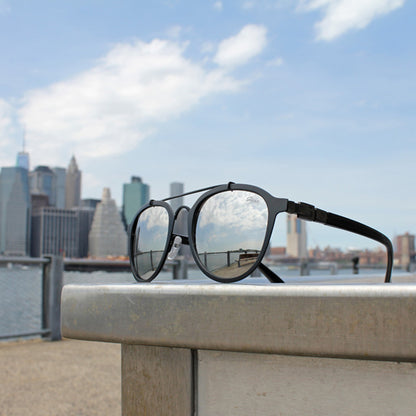 Oval Shape Sunglasses in Matte Black