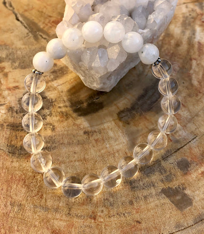Rainbow Moonstone & Crystal Bracelet!